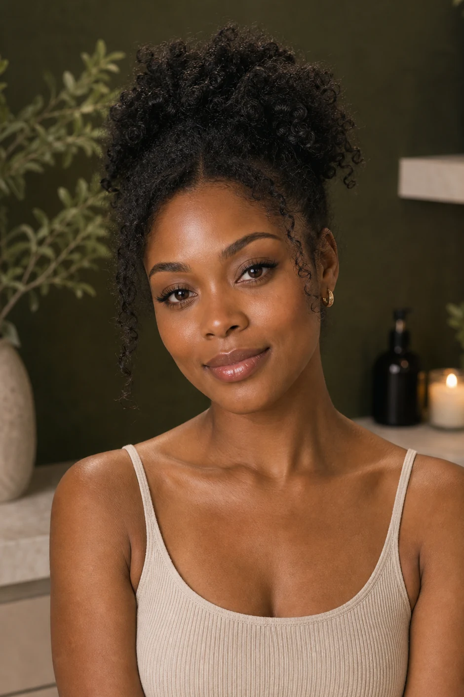 Young African-American woman with radiant, healthy-looking skin